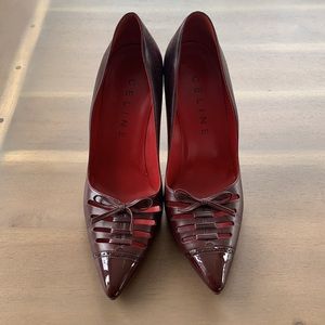 Celine leather pumps, gorgeous ox blood red
